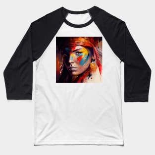 Powerful American Native Woman #4 Baseball T-Shirt